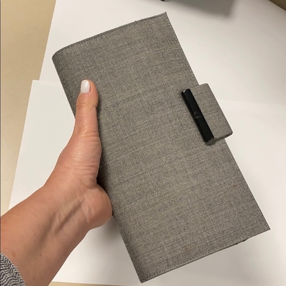 Charles Jourdan Gray Tweed Shoulder Clutch Bag - Picture 6 of 12